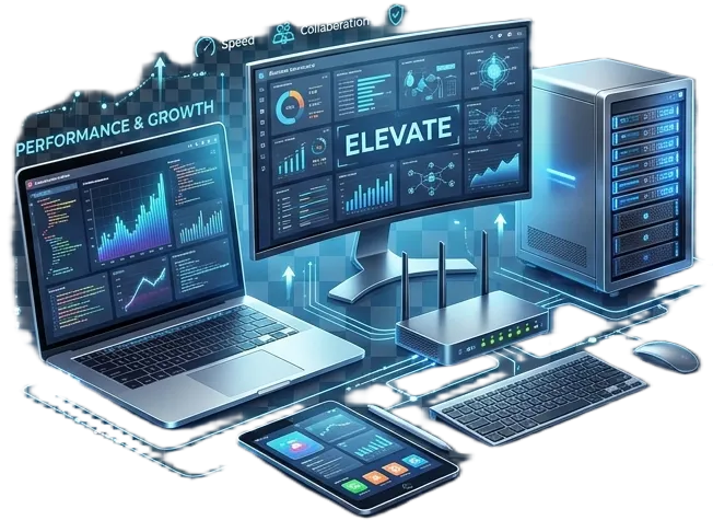 Modern IT hardware workstation set-up